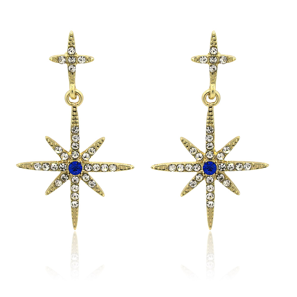 Cross Crystal Starburst Earrings